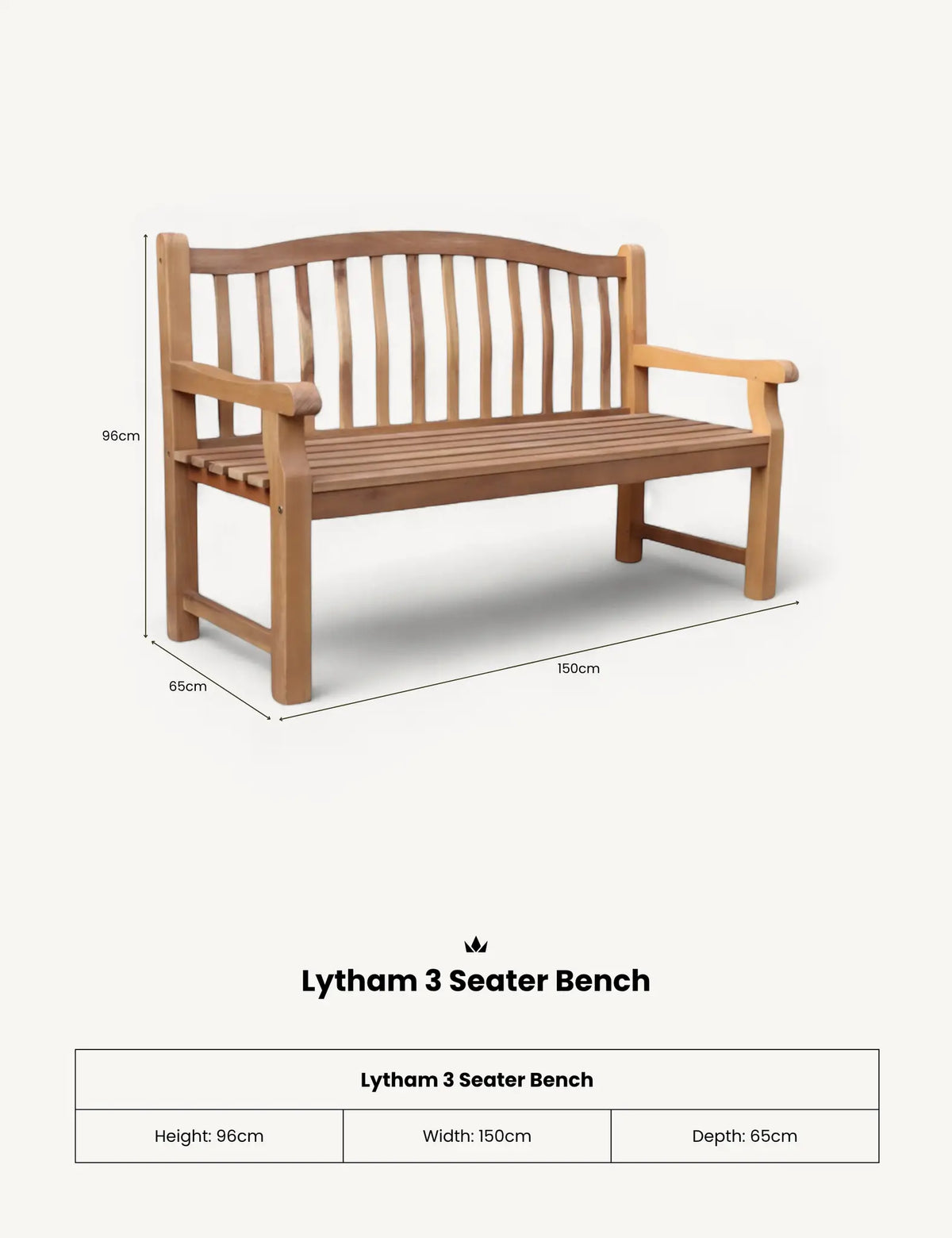 Royalcraft Benches Lytham 3 Seater Bench House of Isabella UK