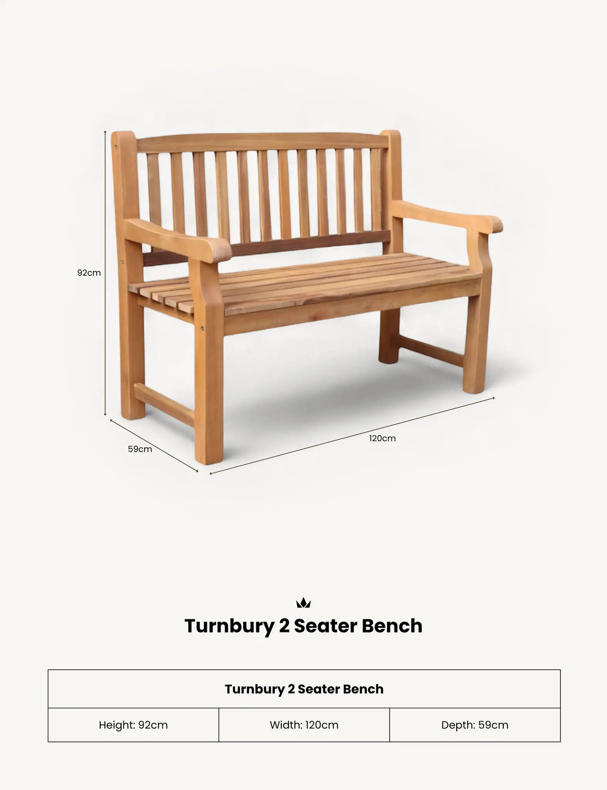 Royalcraft Benches Turnbury 2 Seater Bench House of Isabella UK