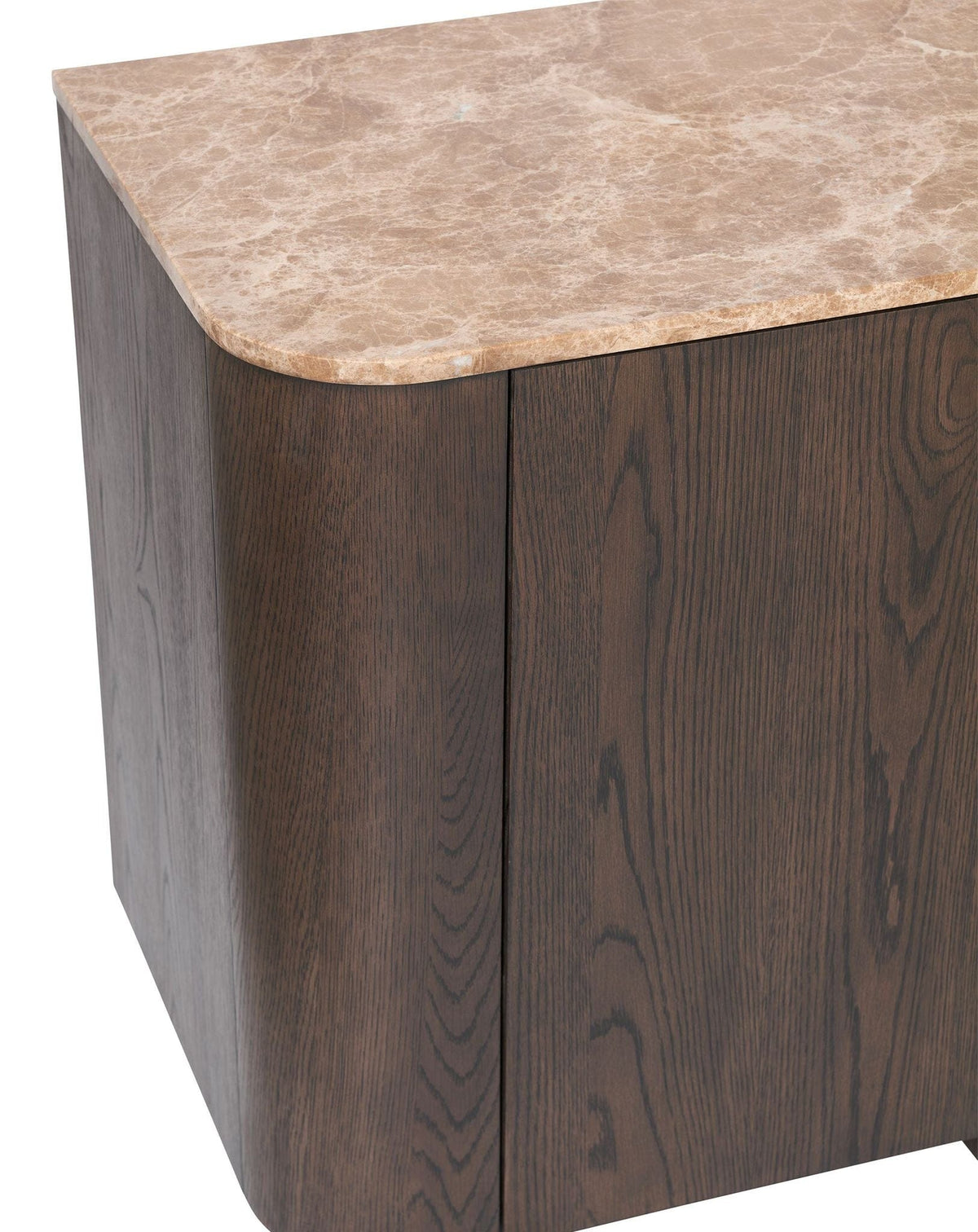 Royalcraft Indoor Furniture ROKA Dark Wood 4-Door Sideboard with Marble Top House of Isabella UK