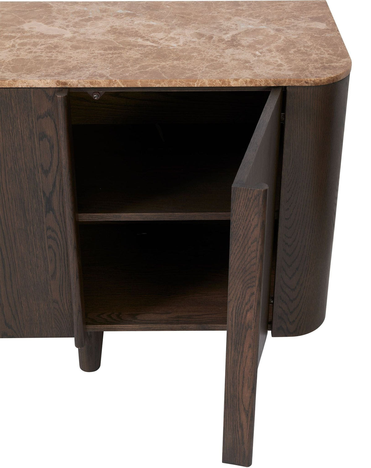 Royalcraft Indoor Furniture ROKA Dark Wood 4-Door Sideboard with Marble Top House of Isabella UK