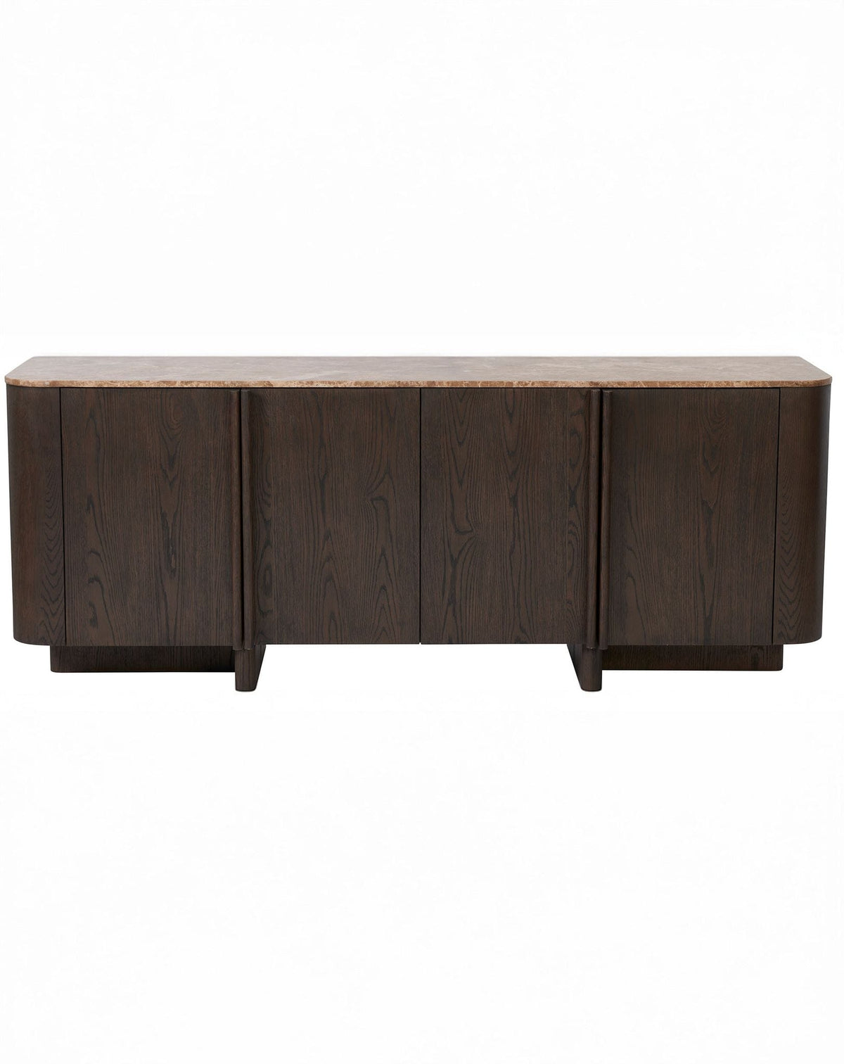 Royalcraft Indoor Furniture ROKA Dark Wood 4-Door Sideboard with Marble Top House of Isabella UK
