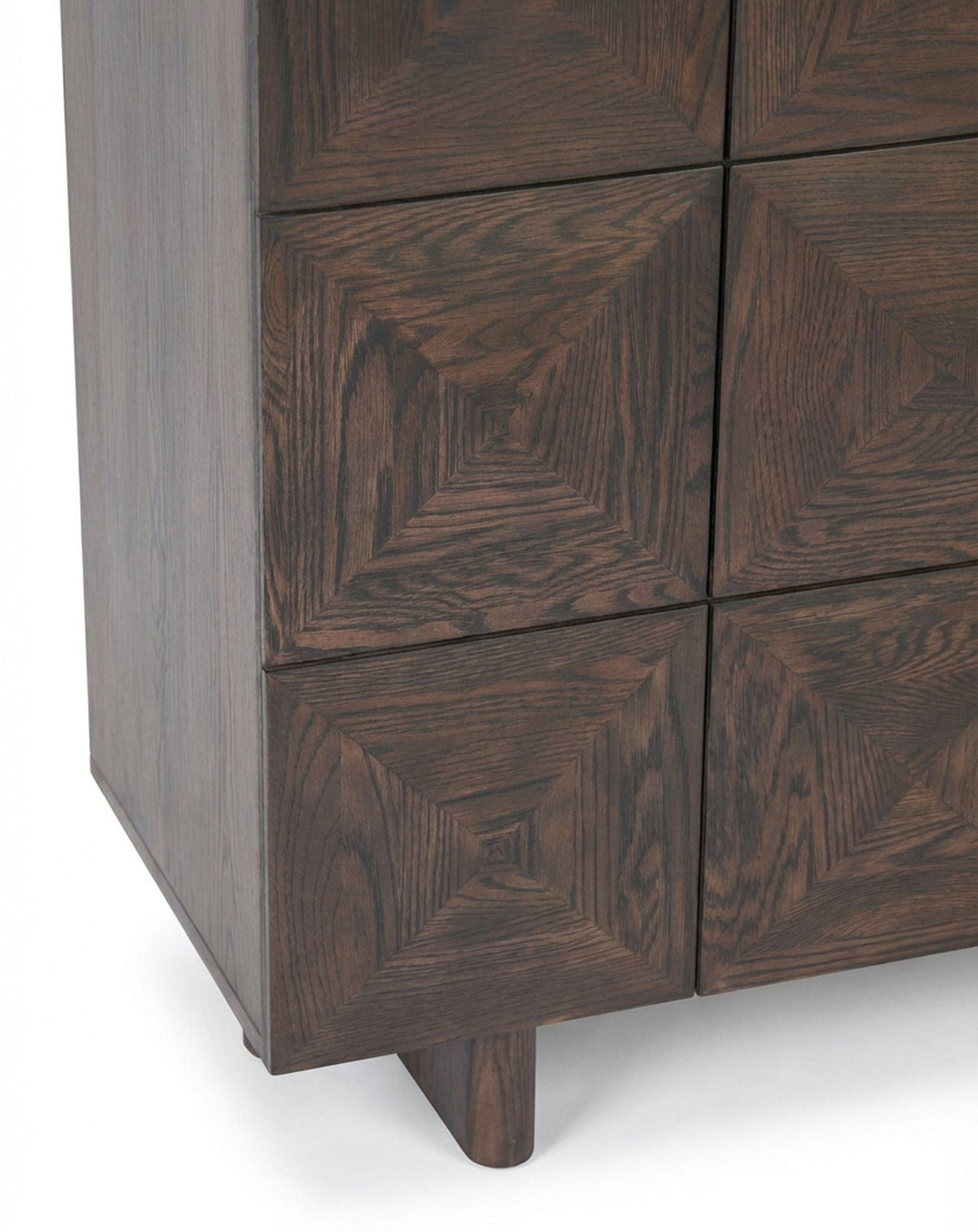 Royalcraft Indoor Furniture ROKA Dark Wood Geometric 2-Door Cabinet House of Isabella UK
