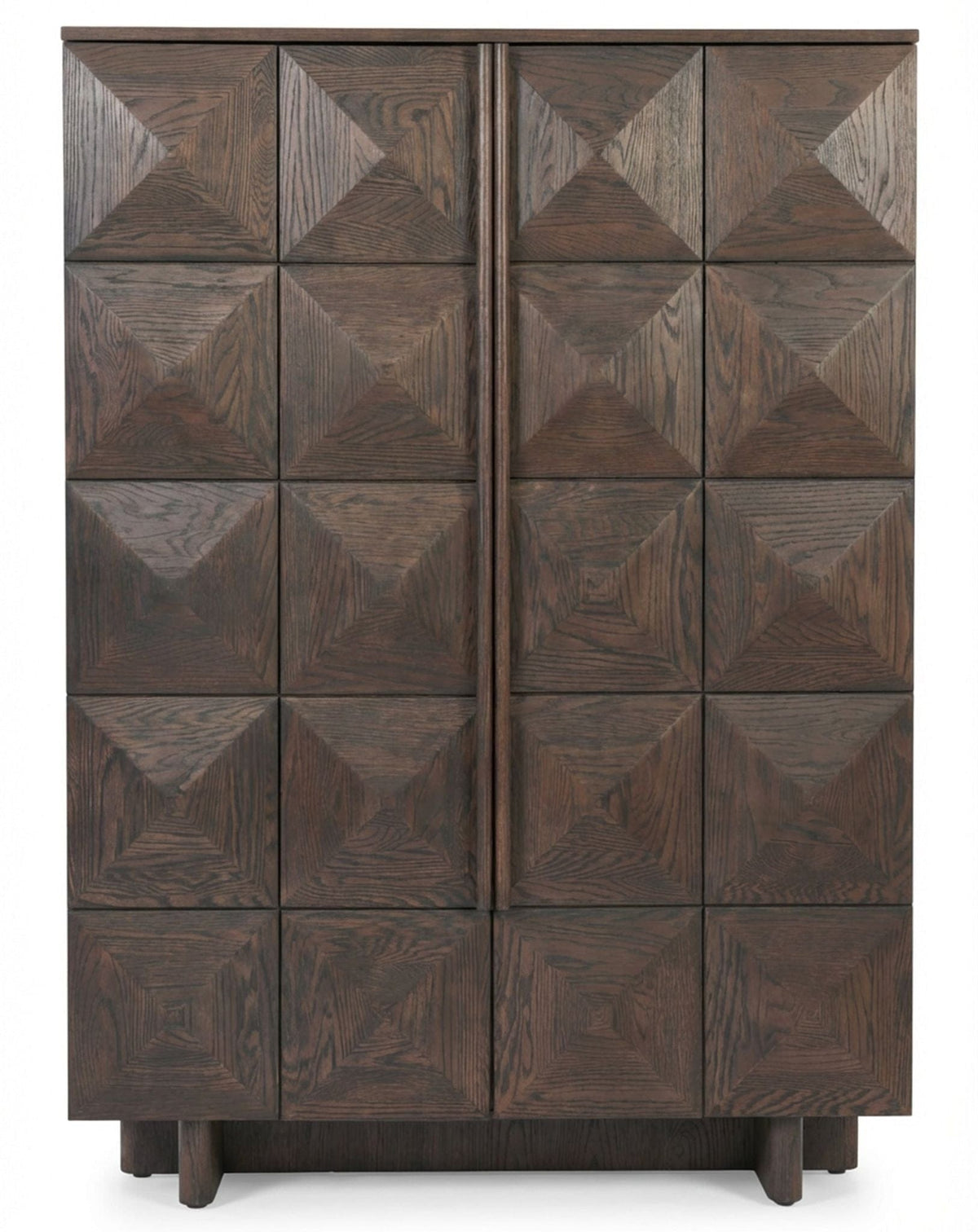 Royalcraft Indoor Furniture ROKA Dark Wood Geometric 2-Door Cabinet House of Isabella UK