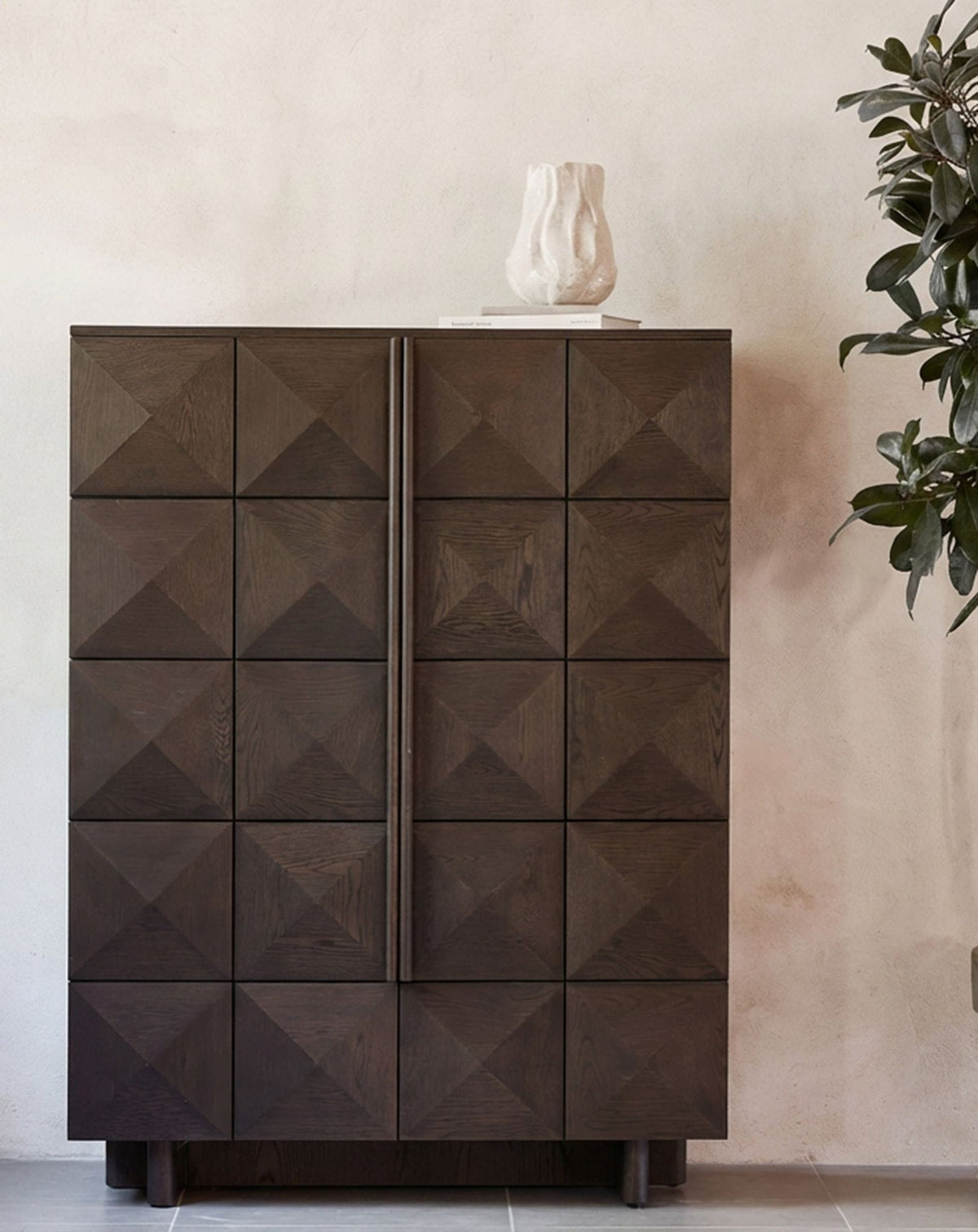 Royalcraft Indoor Furniture ROKA Dark Wood Geometric 2-Door Cabinet House of Isabella UK