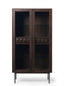 Royalcraft Indoor Furniture ROKA Dark Wood Geometric 2-Door Glass Cabinet House of Isabella UK