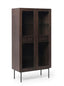 Royalcraft Indoor Furniture ROKA Dark Wood Geometric 2-Door Glass Cabinet House of Isabella UK