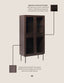 Royalcraft Indoor Furniture ROKA Dark Wood Geometric 2-Door Glass Cabinet House of Isabella UK