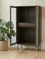 Royalcraft Indoor Furniture ROKA Dark Wood Geometric 2-Door Glass Cabinet House of Isabella UK