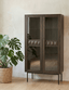 Royalcraft Indoor Furniture ROKA Dark Wood Geometric 2-Door Glass Cabinet House of Isabella UK