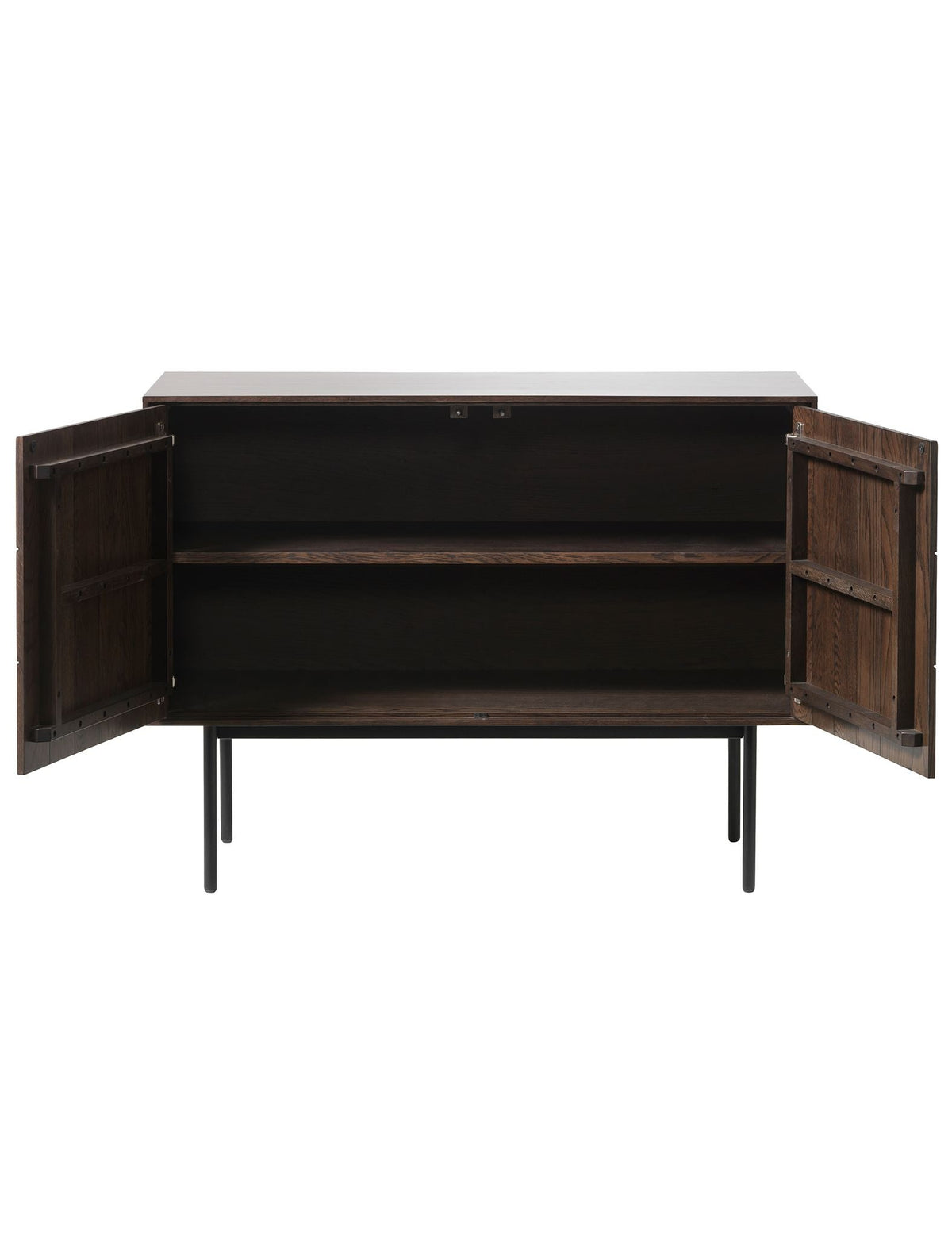 Royalcraft Indoor Furniture ROKA Dark Wood Geometric 2-Door Sideboard House of Isabella UK