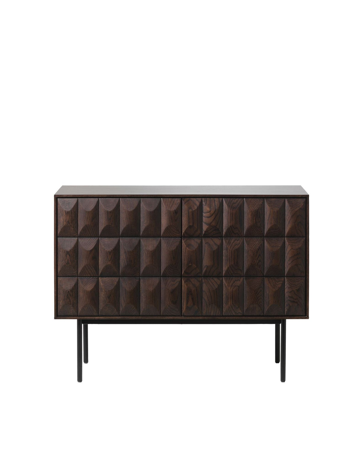 Royalcraft Indoor Furniture ROKA Dark Wood Geometric 2-Door Sideboard House of Isabella UK