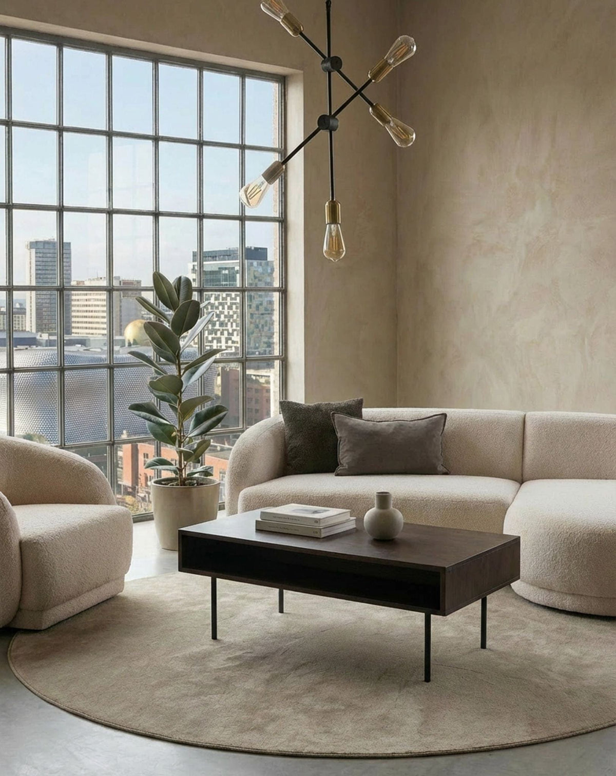 Royalcraft Indoor Furniture ROKA Dark Wood Geometric Coffee Table House of Isabella UK