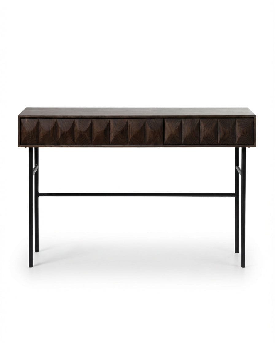 Royalcraft Indoor Furniture ROKA Dark Wood Geometric Console Table House of Isabella UK