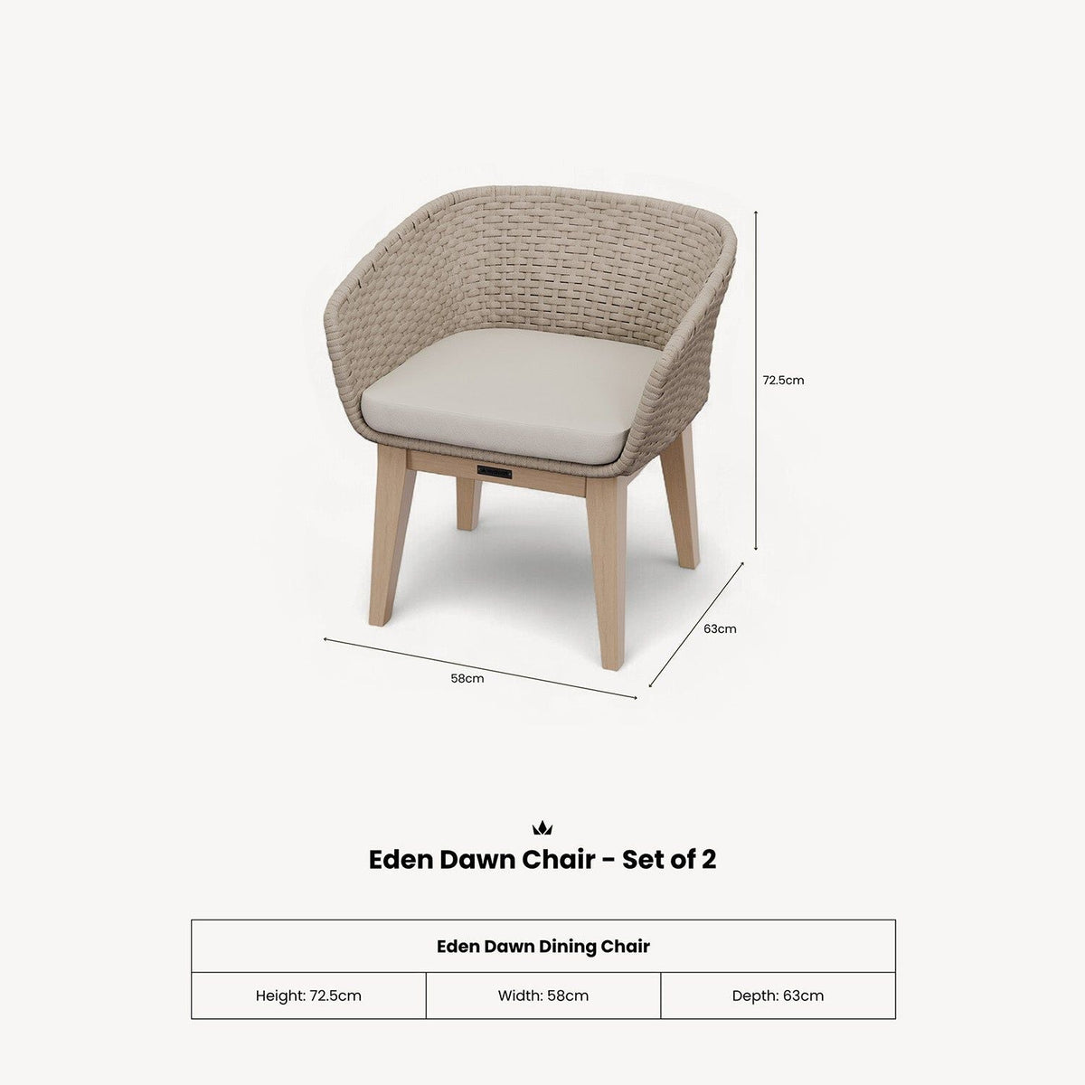 Royalcraft Outdoor Chairs Eden Dawn Chair - Set of 2 House of Isabella UK