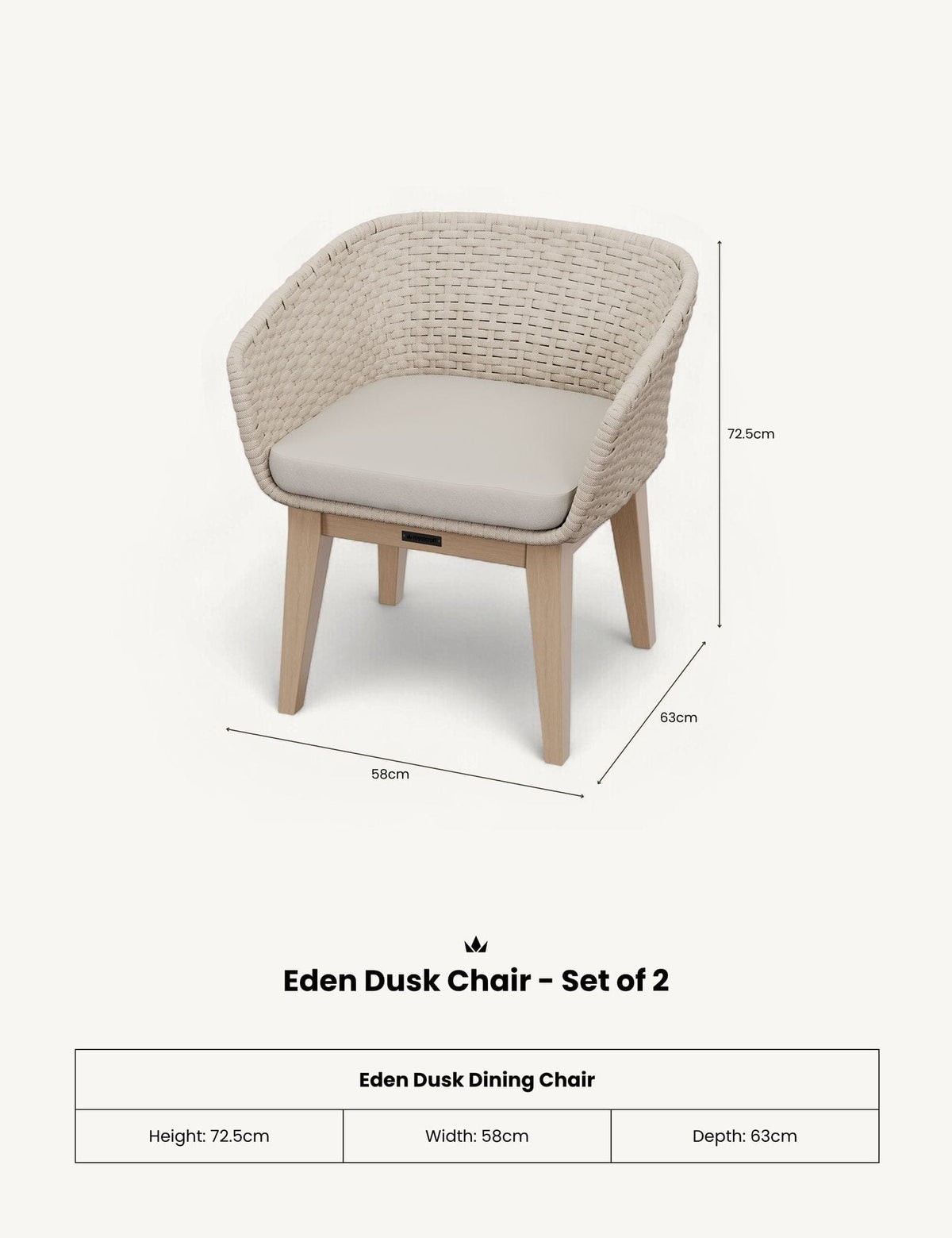 Royalcraft Outdoor Chairs Eden Dusk Chair - Set of 2 House of Isabella UK