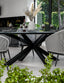 Royalcraft Outdoor Furniture Aspen 6 Seater Ellipse Ceramic Glass Dining Set with Aspen Rope Chairs House of Isabella UK