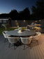 Royalcraft Outdoor Furniture Aspen 6 Seater Ellipse Ceramic Glass Dining Set with Aspen Rope Chairs House of Isabella UK