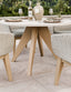 Royalcraft Outdoor Furniture Astral 4 Seater Round Terrazzo Concrete Dining Set with Eden Dusk Dining Chairs House of Isabella UK
