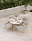 Royalcraft Outdoor Furniture Astral 4 Seater Round Terrazzo Concrete Dining Set with Eden Dusk Dining Chairs House of Isabella UK