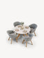 Royalcraft Outdoor Furniture Astral 4 Seater Round Terrazzo Concrete Dining Set with Sol Dining Chairs House of Isabella UK