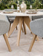 Royalcraft Outdoor Furniture Astral 4 Seater Round Terrazzo Concrete Dining Set with Sol Dining Chairs House of Isabella UK
