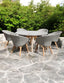 Royalcraft Outdoor Furniture Astral 6 Seater Round Concrete Terrazzo Dining Set with Sol Dining Chairs House of Isabella UK