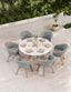 Royalcraft Outdoor Furniture Astral 6 Seater Round Concrete Terrazzo Dining Set with Sol Dining Chairs House of Isabella UK