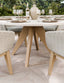 Royalcraft Outdoor Furniture Astral 6 Seater Round Terrazzo Concrete Dining Set with Eden Dusk Dining Chairs House of Isabella UK
