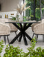 Royalcraft Outdoor Furniture Bali 4 Seater Round Ceramic Glass Dining Set with Bali Rope Chairs House of Isabella UK