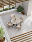 Royalcraft Outdoor Furniture Bali 4 Seater Round Ceramic Glass Dining Set with Bali Rope Chairs House of Isabella UK