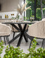 Royalcraft Outdoor Furniture Bali 6 Seater Round Ceramic Glass Dining Set with Bali Rope Chairs House of Isabella UK