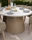 Royalcraft Outdoor Furniture Jupiter 6 Seater Ellipse D Conical Dining Set with Eden Dawn Dining Chairs House of Isabella UK