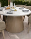 Royalcraft Outdoor Furniture Jupiter 6 Seater Ellipse D Conical Dining Set with Eden Dawn Dining Chairs House of Isabella UK