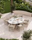 Royalcraft Outdoor Furniture Jupiter 6 Seater Ellipse D Conical Dining Set with Eden Dawn Dining Chairs House of Isabella UK