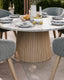 Royalcraft Outdoor Furniture Jupiter 6 Seater Round Conical Dining Set with Sol Dining Chairs House of Isabella UK