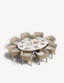 Royalcraft Outdoor Furniture Jupiter 8 Seater Ellipse D Conical Dining Set with Eden Dawn Dining Chairs House of Isabella UK