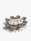 Royalcraft Outdoor Furniture Jupiter 8 Seater Ellipse D Conical Dining Set with Sol Dining Chairs House of Isabella UK