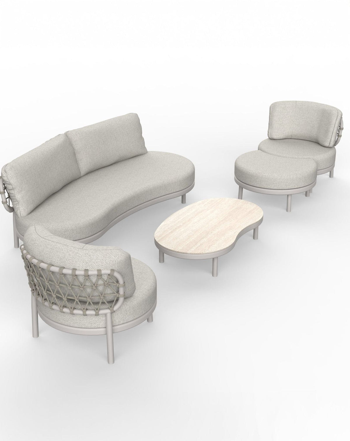 Royalcraft Outdoor Furniture KOKO 5 Seater Lounging Set with Coffee Table & Footstool House of Isabella UK