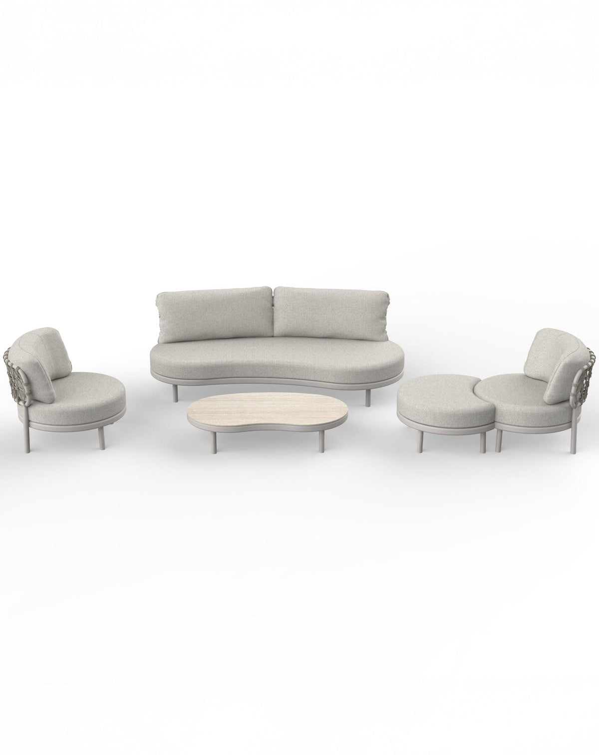 Royalcraft Outdoor Furniture KOKO 5 Seater Lounging Set with Coffee Table & Footstool House of Isabella UK
