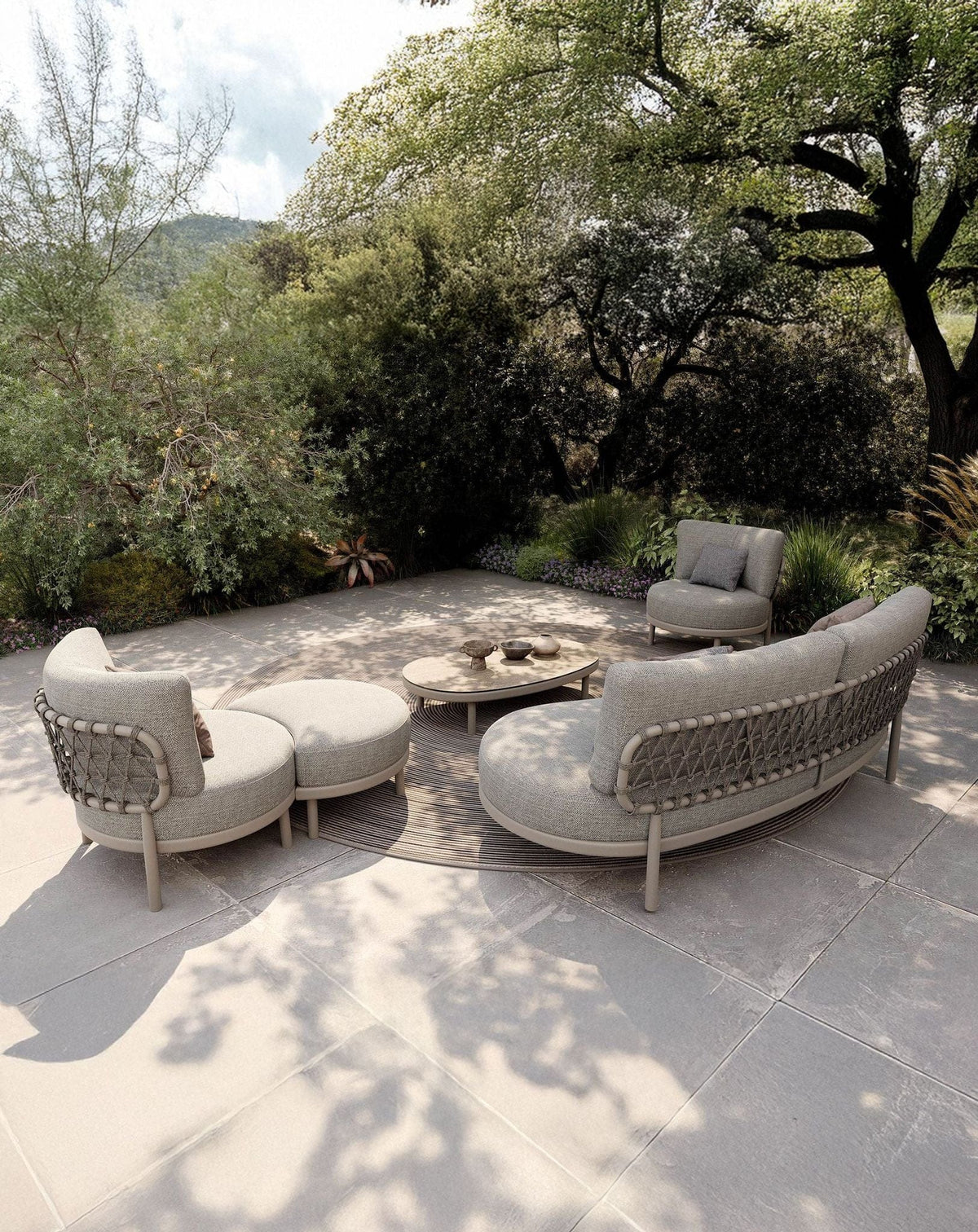 Royalcraft Outdoor Furniture KOKO 5 Seater Lounging Set with Coffee Table & Footstool House of Isabella UK