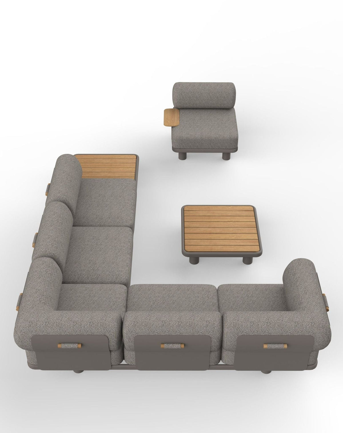 Royalcraft Outdoor Furniture LEOX Modular 5-Seater Corner Sofa Set with Coffee Table House of Isabella UK