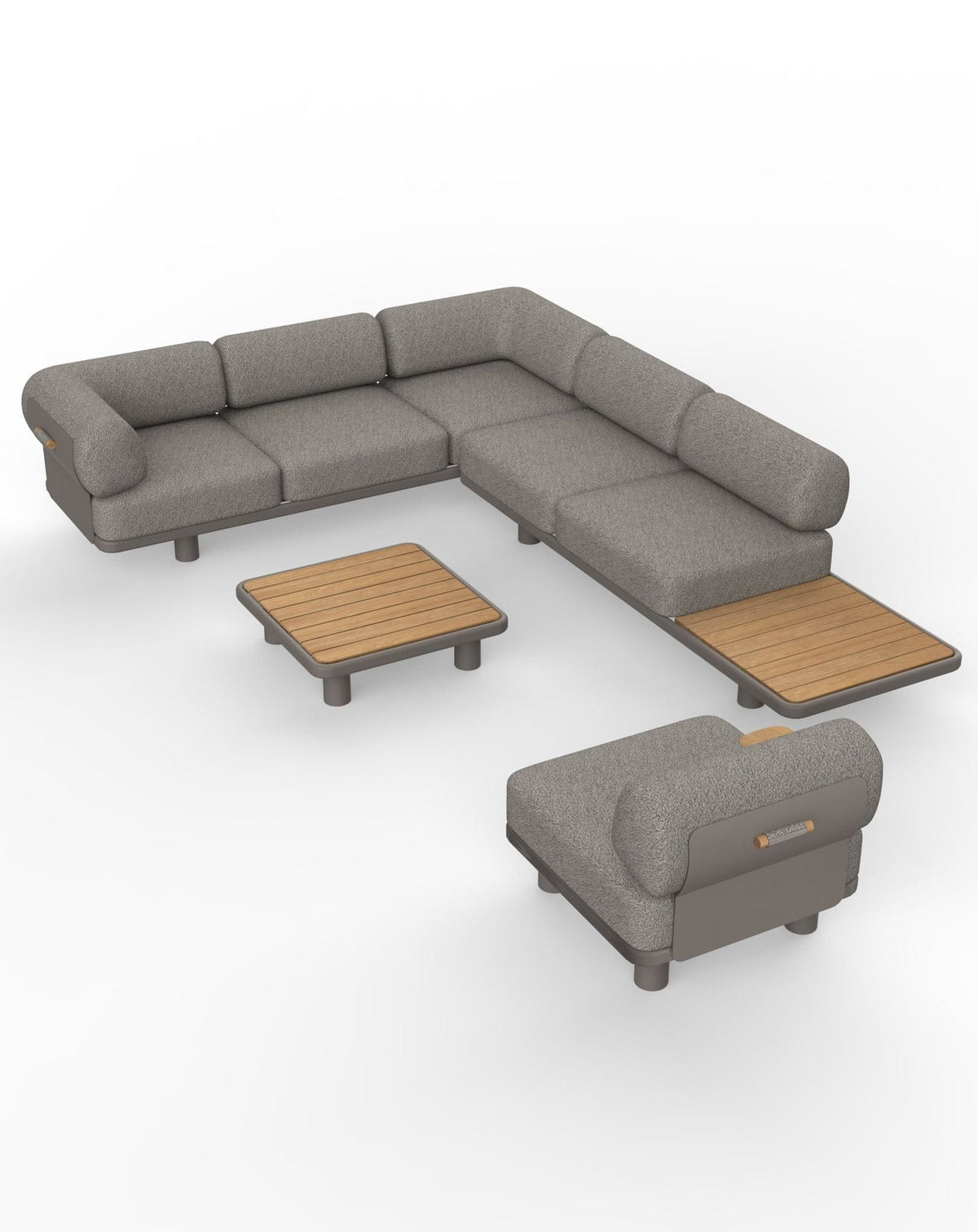 Royalcraft Outdoor Furniture LEOX Modular 5-Seater Corner Sofa Set with Coffee Table House of Isabella UK
