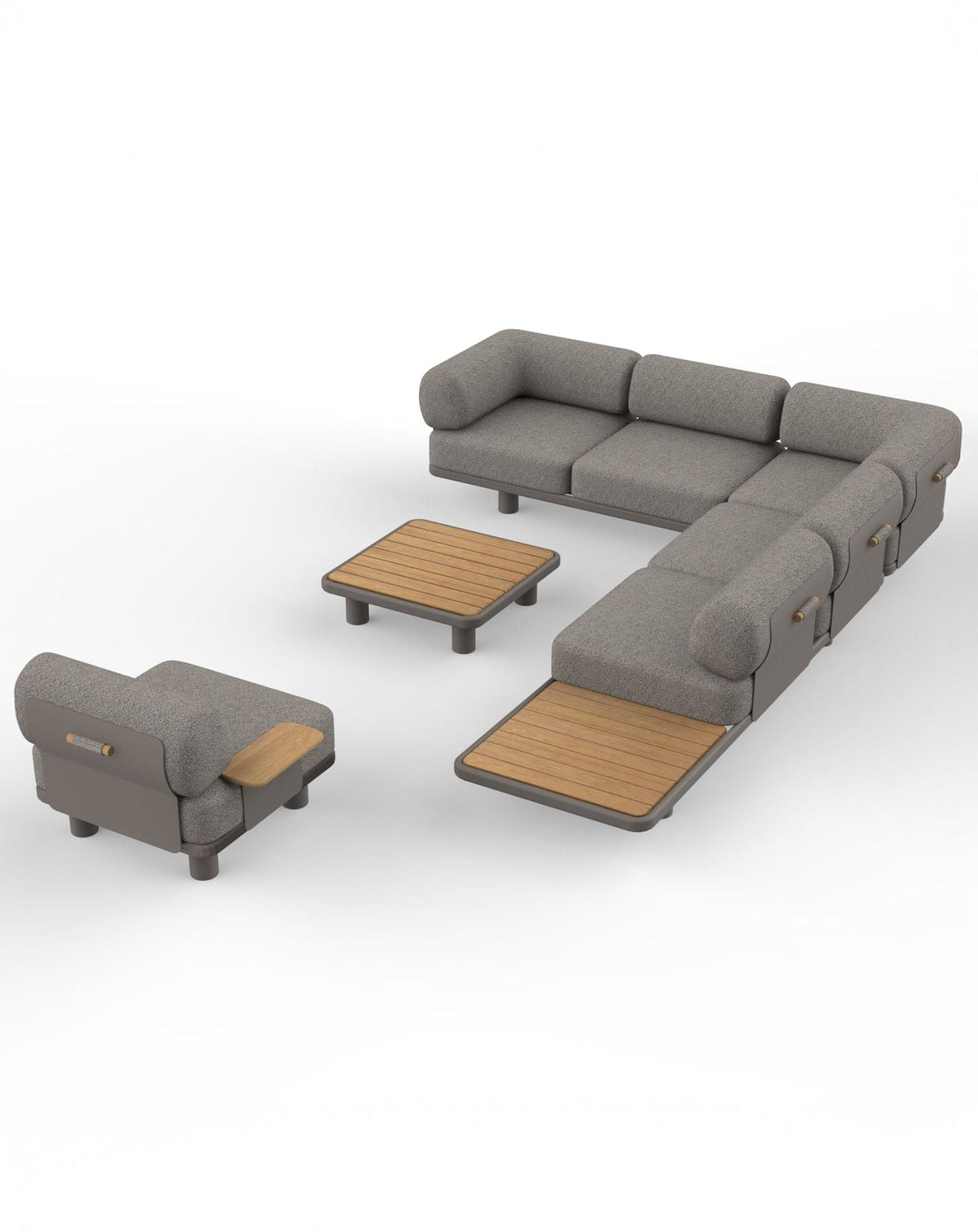 Royalcraft Outdoor Furniture LEOX Modular 5-Seater Corner Sofa Set with Coffee Table House of Isabella UK