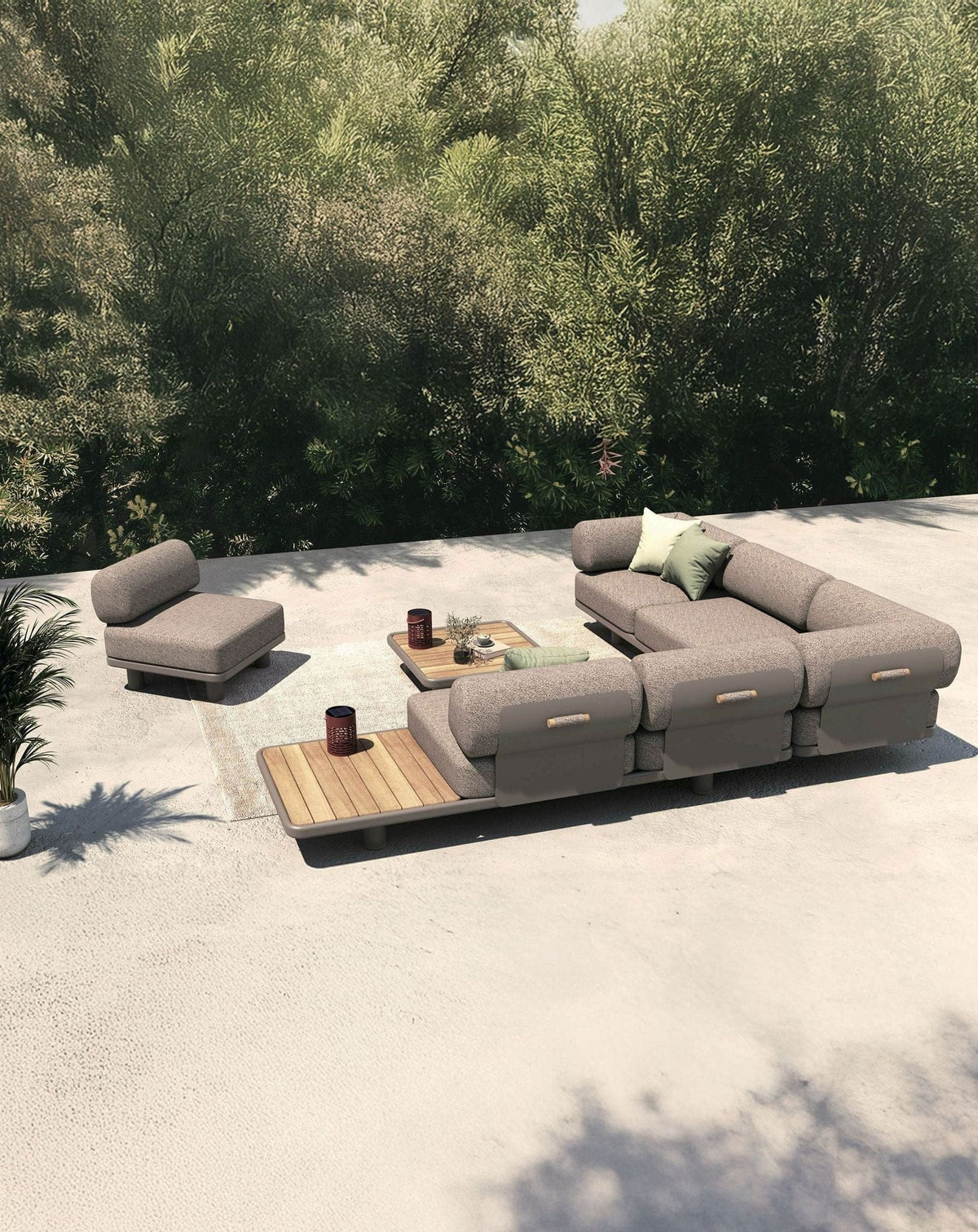 Royalcraft Outdoor Furniture LEOX Modular 5-Seater Corner Sofa Set with Coffee Table House of Isabella UK