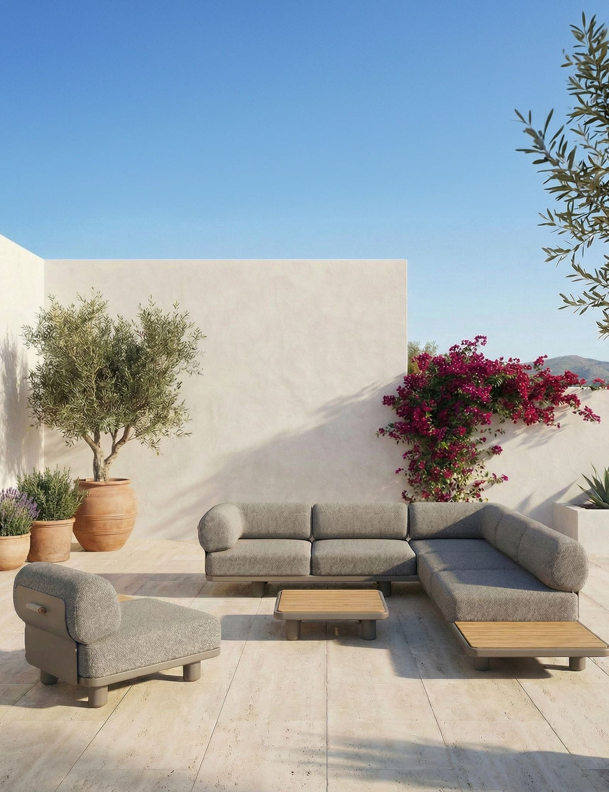 Royalcraft Outdoor Furniture LEOX Modular 5-Seater Corner Sofa Set with Coffee Table House of Isabella UK