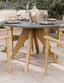 Royalcraft Outdoor Furniture Luna 4 Seater Round Concrete Dining Set with Roma Rope Stacking Chairs House of Isabella UK