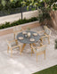 Royalcraft Outdoor Furniture Luna 4 Seater Round Concrete Dining Set with Roma Rope Stacking Chairs House of Isabella UK