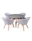 Royalcraft Outdoor Furniture Luna 4 Seater Round Concrete Dining Set with Sol Rattan Dining Chairs House of Isabella UK