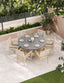 Royalcraft Outdoor Furniture Luna 6 Seater Concrete Dining Set with Roma Stacking Chairs House of Isabella UK