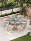 Royalcraft Outdoor Furniture Luna 6 Seater Round Concrete Dining Set with Eden Dusk Dining chairs House of Isabella UK